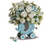 MiGi's Baby Elephant Bouquet by Teleflora - Blue in Centralia�IL, Ross Flower Shop