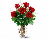 6 Red Roses in Centralia�IL, Ross Flower Shop