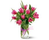 Ross Flower Shop, Centralia, Illinois - Spring Tulips - Hot Pink, picture